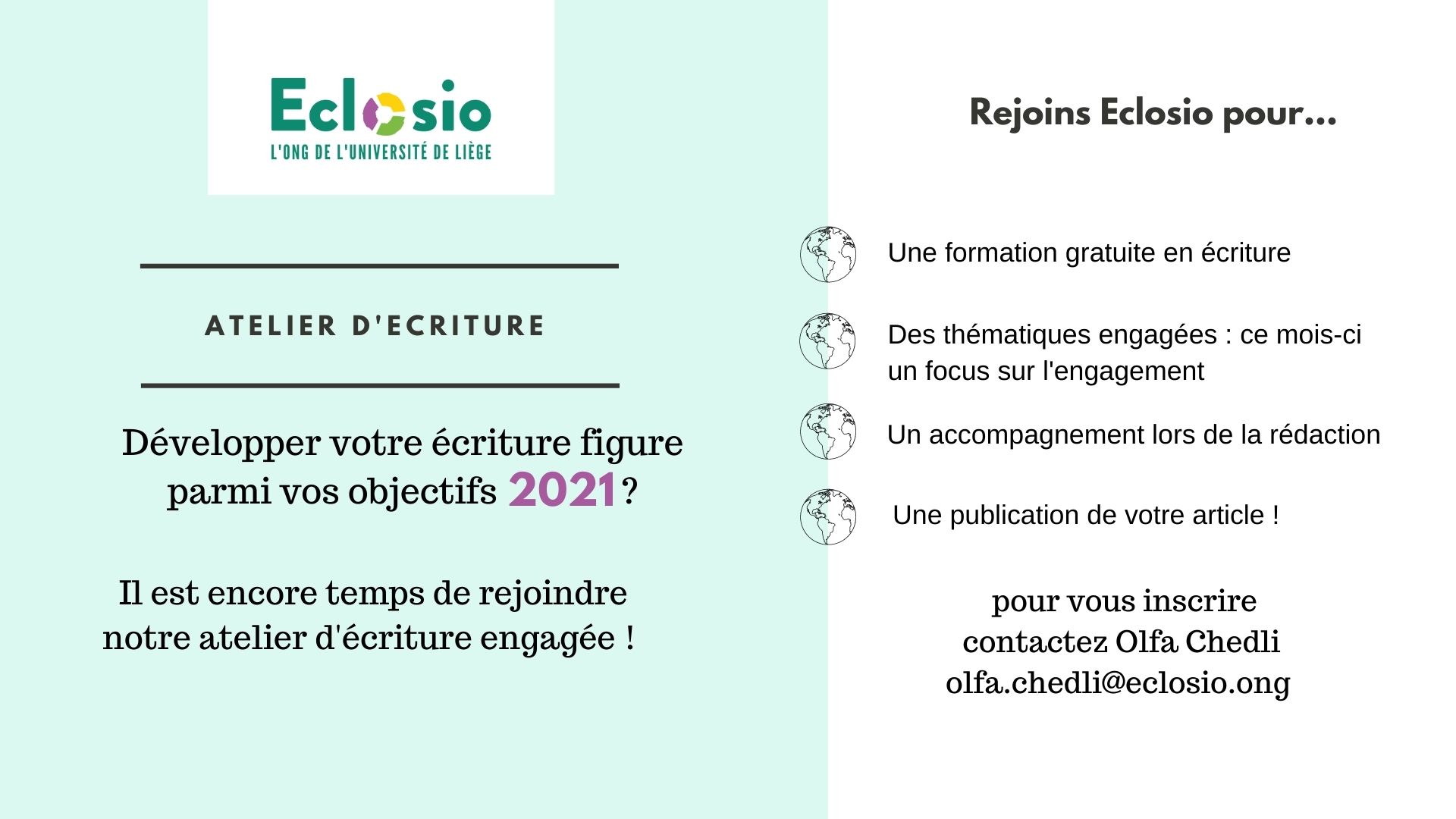 Atelier écriture engagement - Eclosio - Cultivons Le Futur