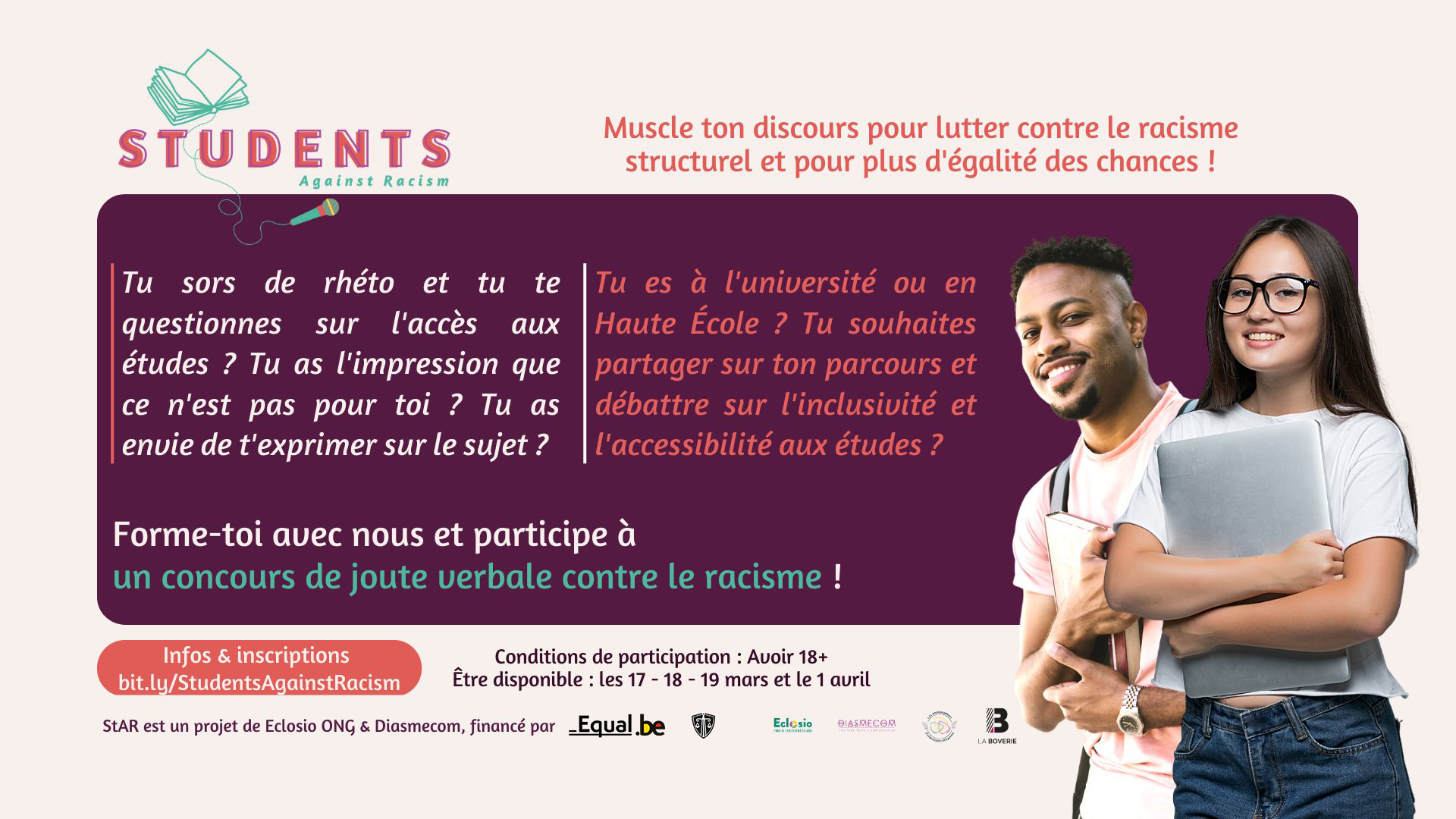 Appel à participation - Stufents Against Racism - Eclosio & Diasmecom